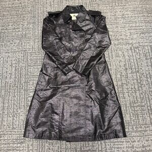 Metallic Black Women's Trench Coat